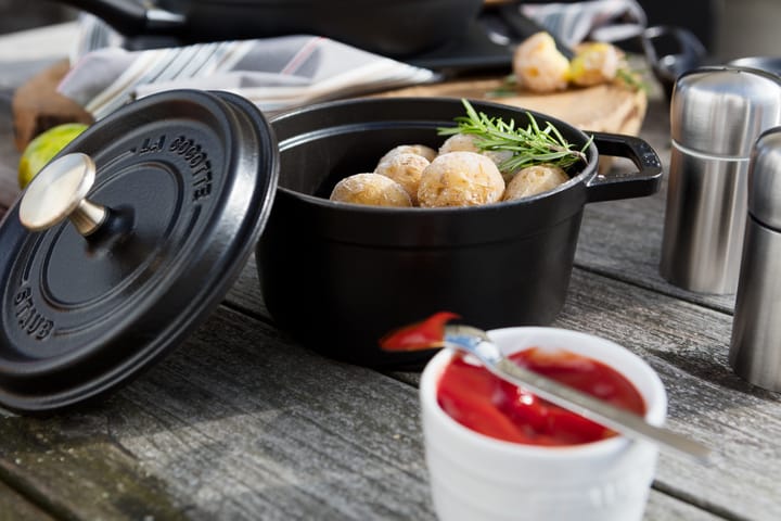 Staub La Cocotte rund gryte støpejern 1,2 L, Svart STAUB