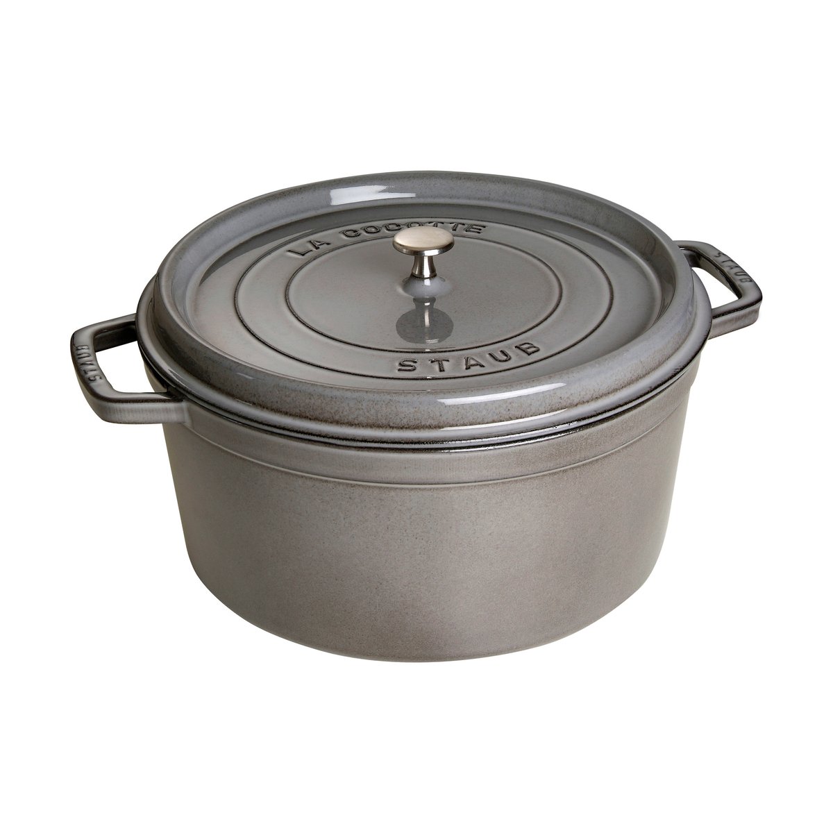 STAUB Staub La Cocotte rund gryte støpejern 12,6 L Grafittgrå