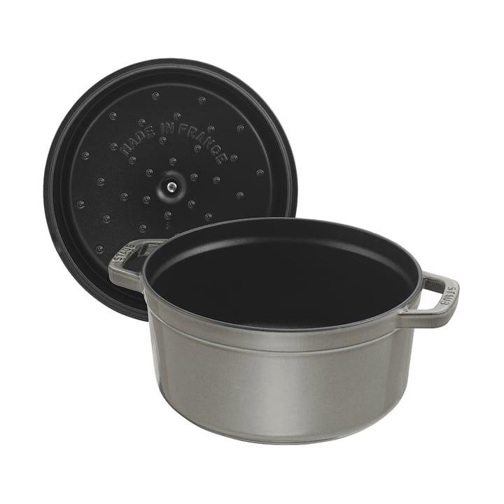 Staub La Cocotte rund gryte støpejern 12,6 L, Grafittgrå STAUB