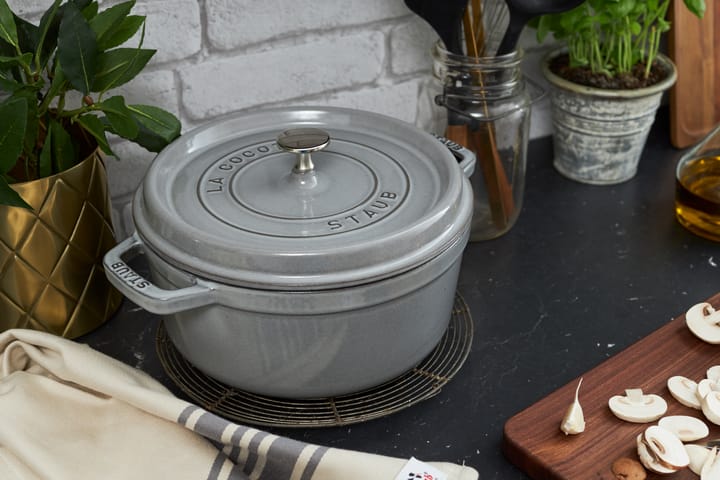 Staub La Cocotte rund gryte støpejern 2,2 L, Grafittgrå STAUB