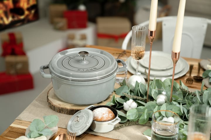 Staub La Cocotte rund gryte støpejern 2,6 L, Grafittgrå STAUB
