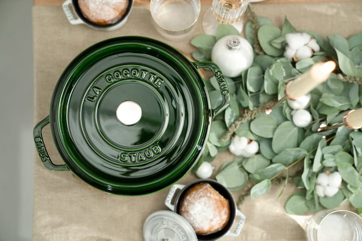 Staub La Cocotte rund gryte støpejern 5,2 L, Basilikagrønn STAUB