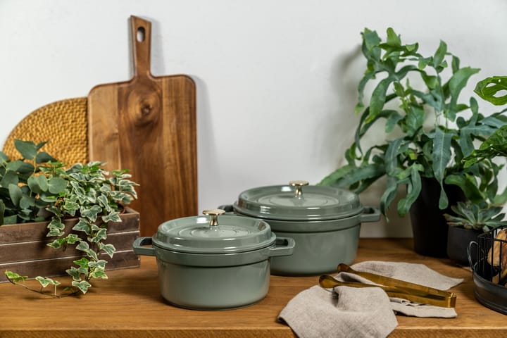 Staub La Cocotte rund gryte støpejern 5,2 L, Eukalyptus STAUB