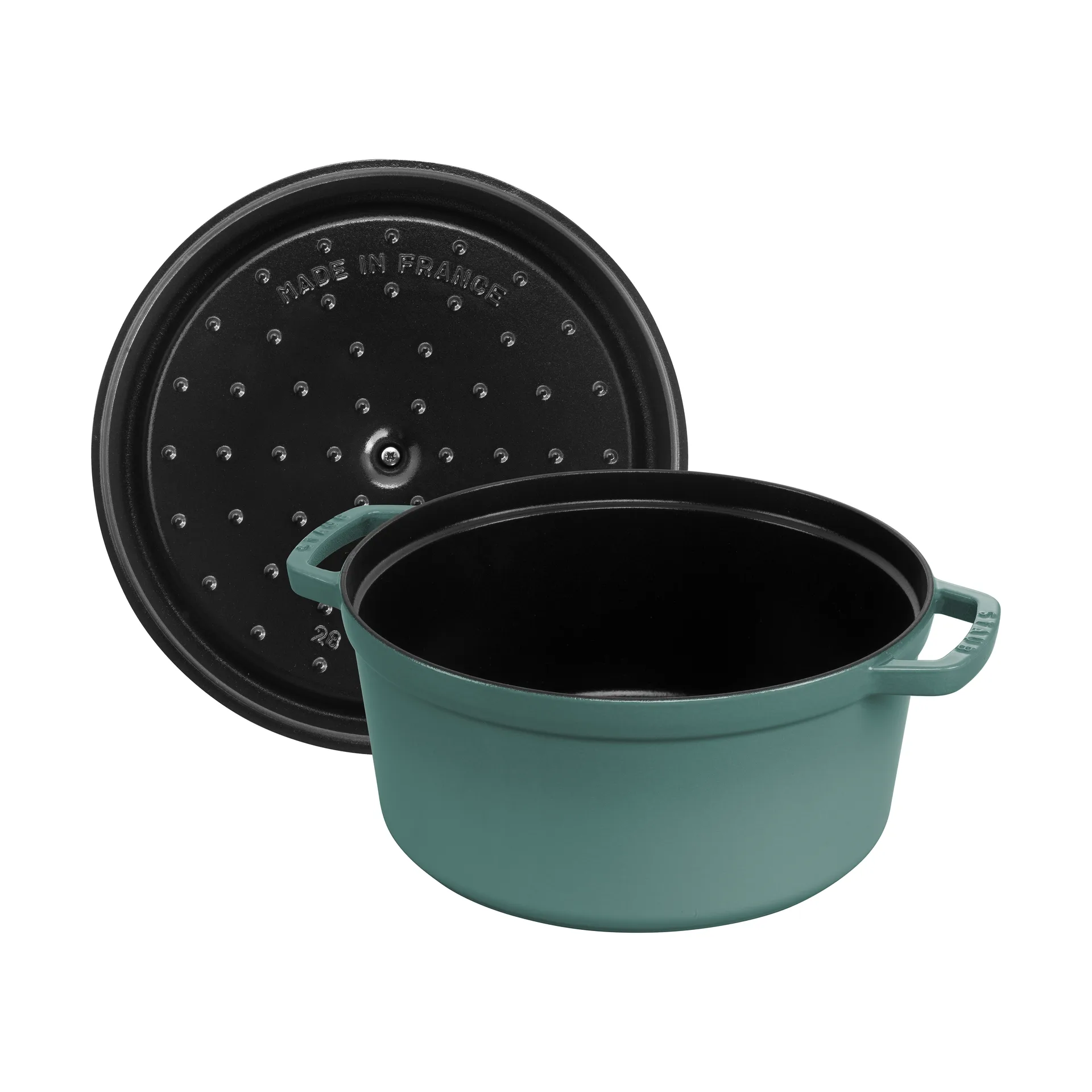 Staub La Cocotte rund gryte støpejern 6,7 L, Eukalyptus STAUB
