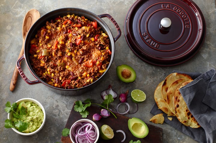 Staub La Cocotte rund gryte støpejern 6,7 L, Grenadinerød STAUB