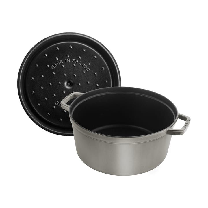 Staub La Cocotte rund gryte støpejern 8,4 L, Grafittgrå STAUB