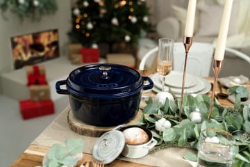 Staub La Cocotte rund gryte støpejern 8,4 L - Mørkblå - STAUB