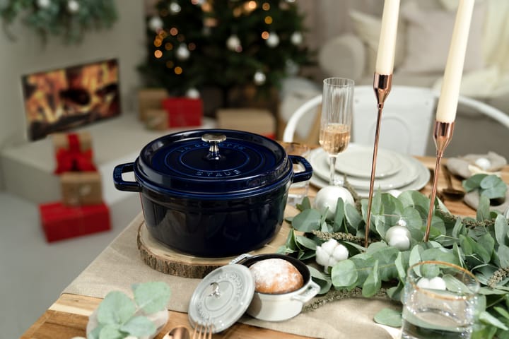 Staub La Cocotte rund gryte støpejern 8,4 L, Mørkblå STAUB