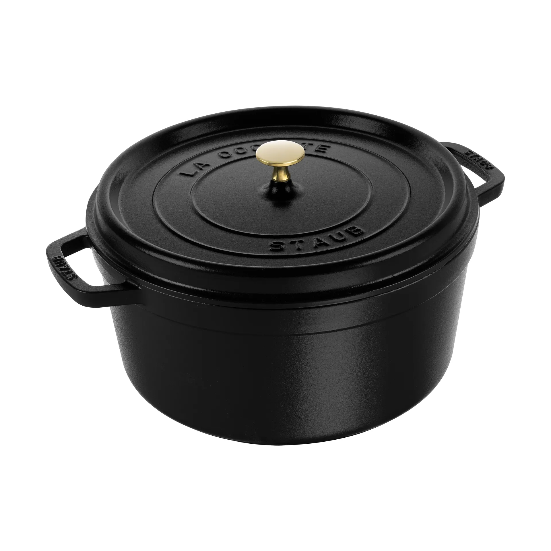 Staub La Cocotte rund gryte støpejern 8,4 L, Svart STAUB