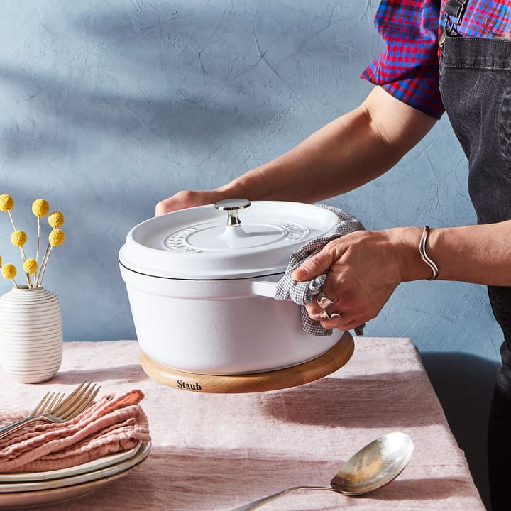 Staub magnetisk gryteunderlag rund bøk, 23 cm STAUB