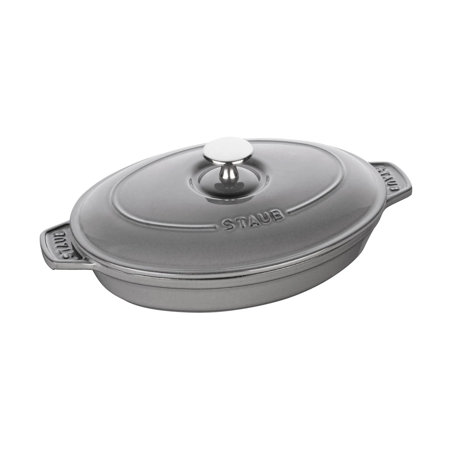Staub ovnsform støpejern med lokk oval 23 cm, Grafittgrå STAUB