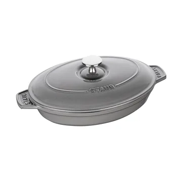 Staub ovnsform støpejern med lokk oval 23 cm - Grafittgrå - STAUB