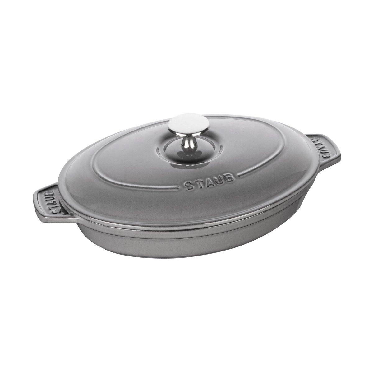 STAUB Staub ovnsform støpejern med lokk oval 23 cm Grafittgrå