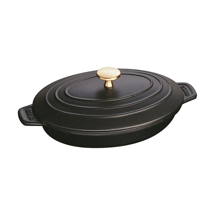 Staub ovnsform støpejern med lokk oval 23 cm - Svart - STAUB