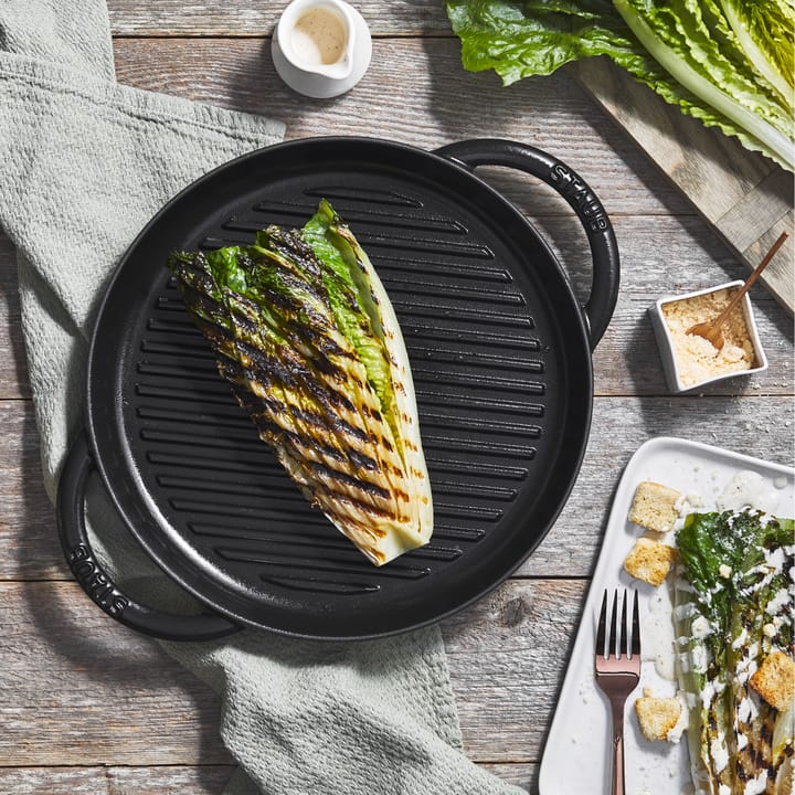 Staub Pure grillpanne støpejern rund svart, Ø30 cm STAUB