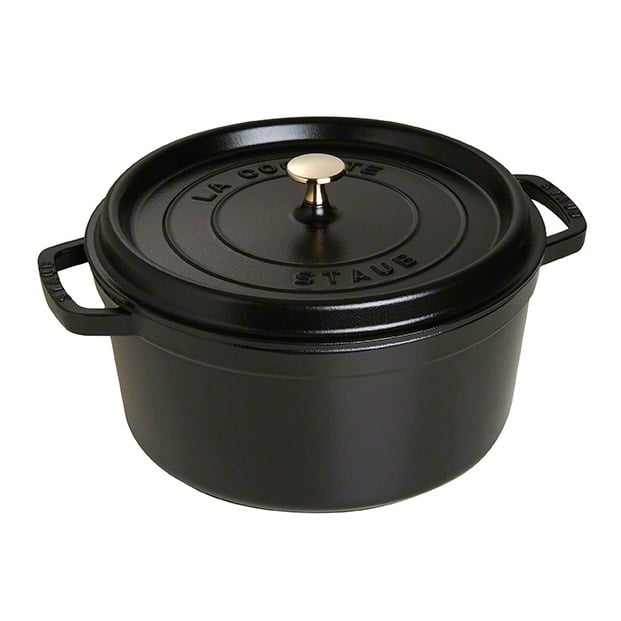 STAUB Staub rund gryte av støpejern 6,7 l svart