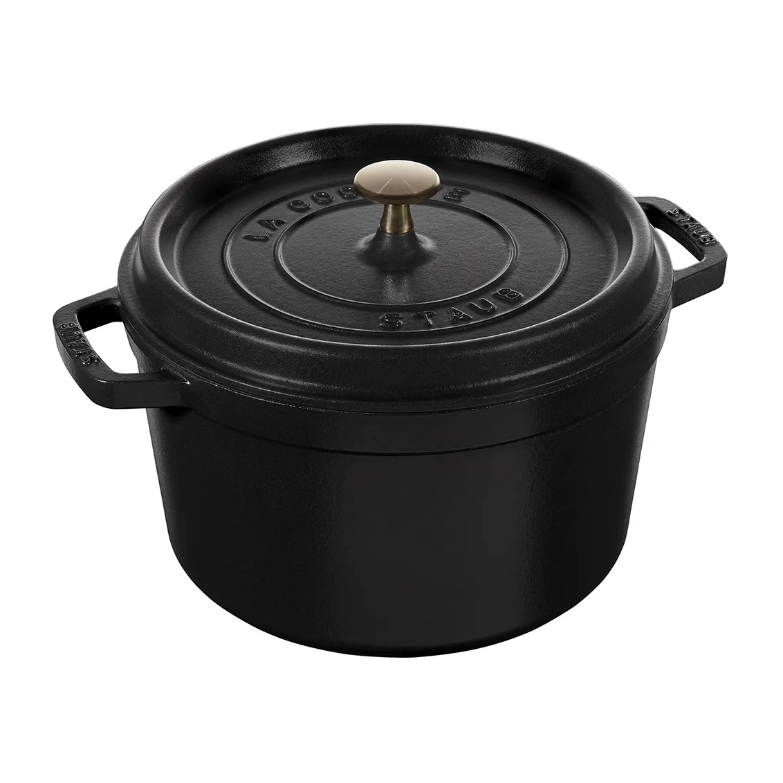 Staub rund gryte høy modell 4,8 L, Mattsvart STAUB