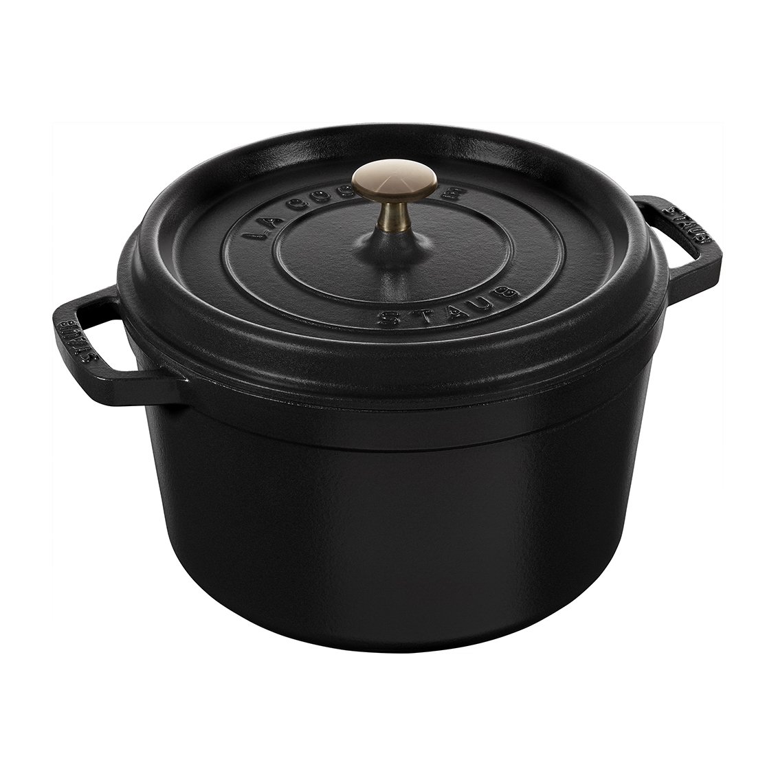 STAUB Staub rund gryte høy modell 4,8 L Mattsvart