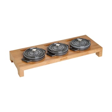 Staub serveringsholder til 3 minigryter - Bambus - STAUB
