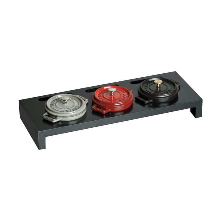 Staub serveringsholder til 3 minigryter, Svart STAUB