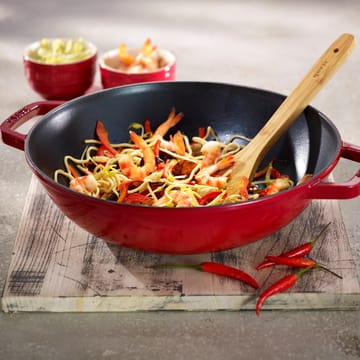 Wok med glasslokk Ø30 cm 4,4 L - Rød - STAUB