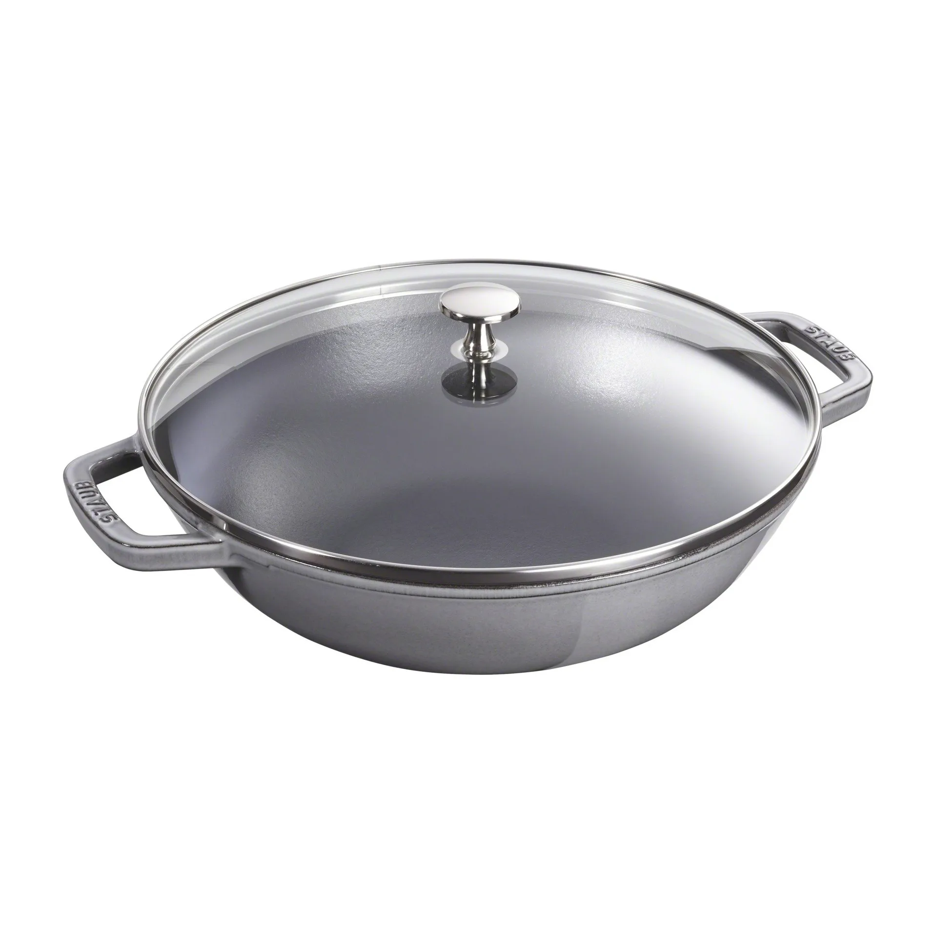 Wok med glasslokk Ø37 cm 5,7 L, Grå STAUB