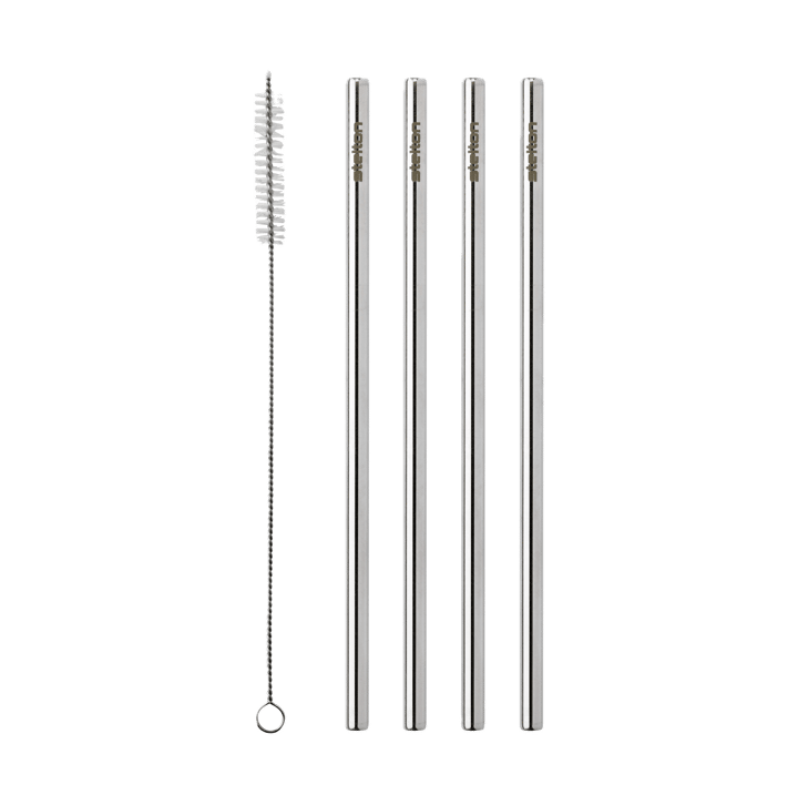 Stelton gjenbrukbare sugerør 4-pakning - Steel - Stelton