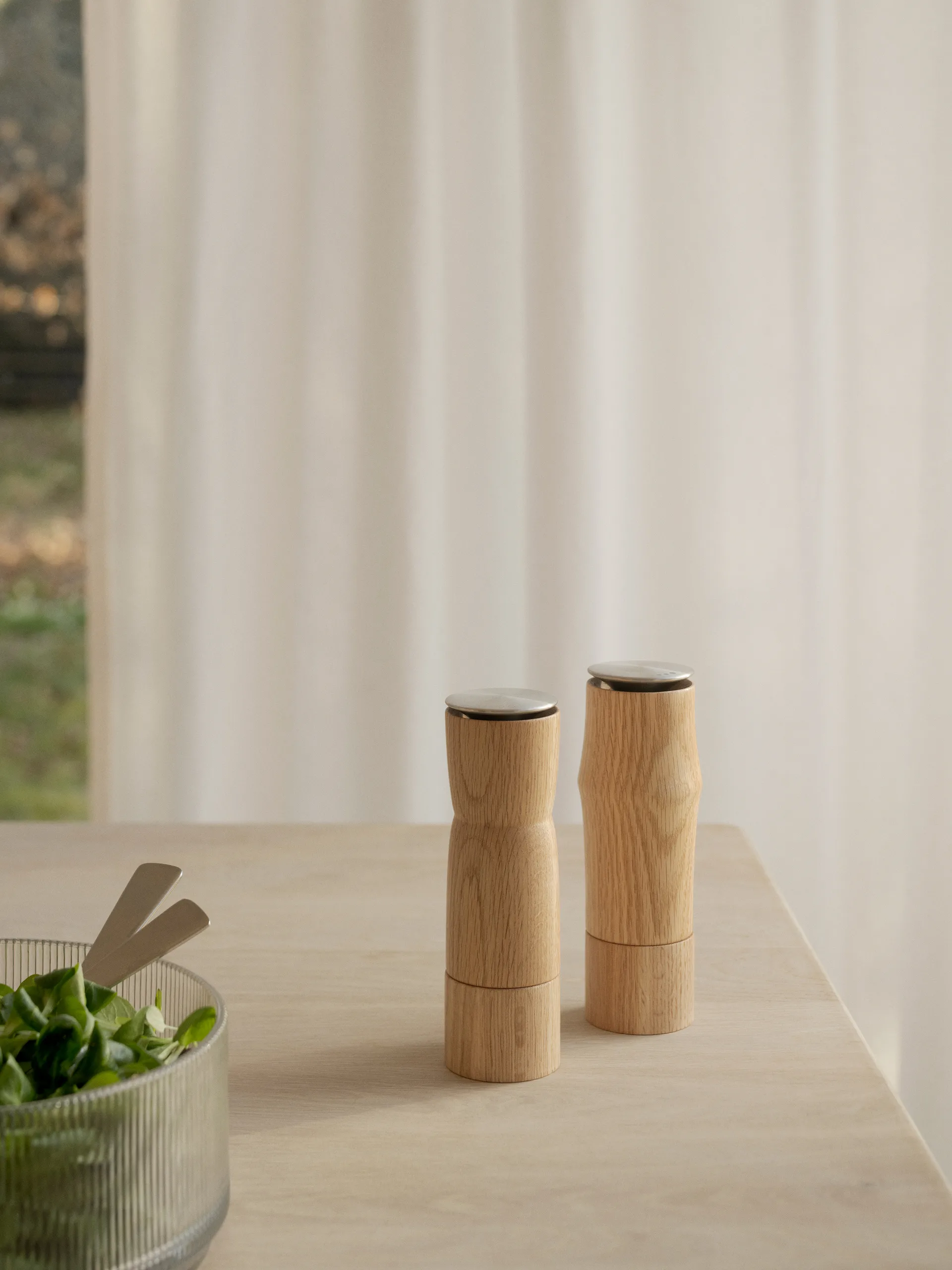 Storm salt- og pepperkvernsett, Oak Stelton