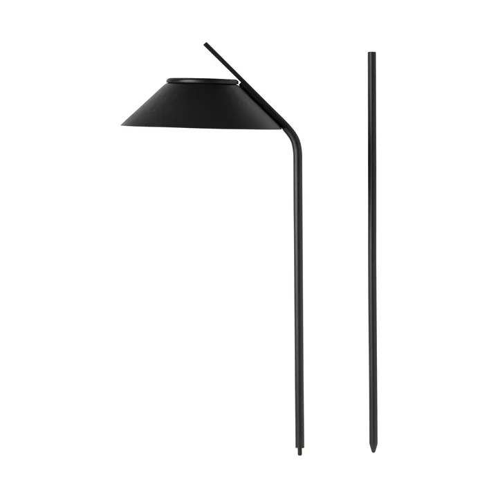 Vinkel solcellelampe, stolpe med stativ - Black - Stelton
