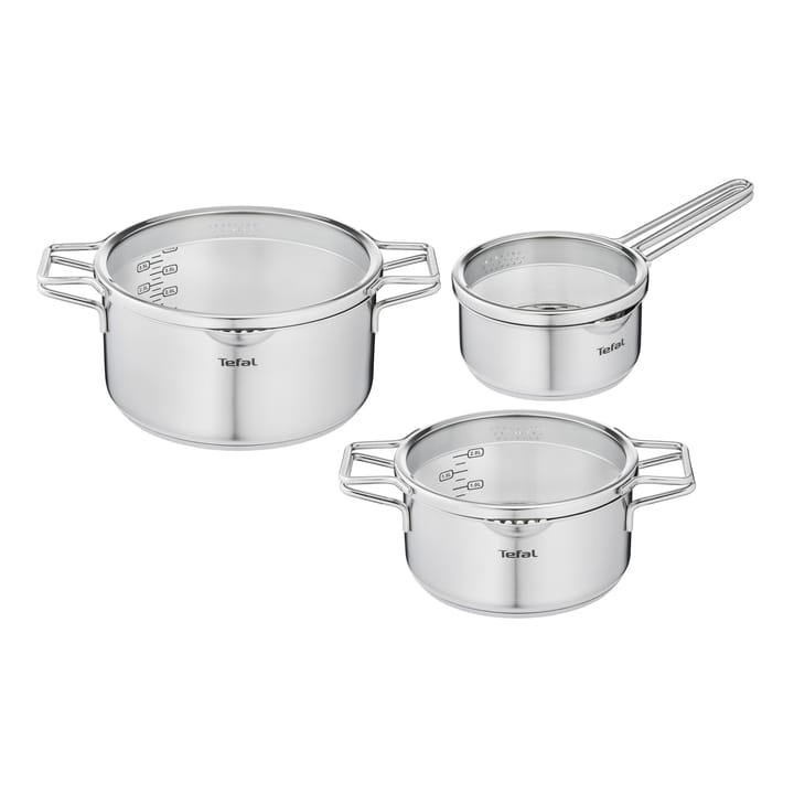 Nordica kasserollesett 6 deler, Rustfritt stål Tefal
