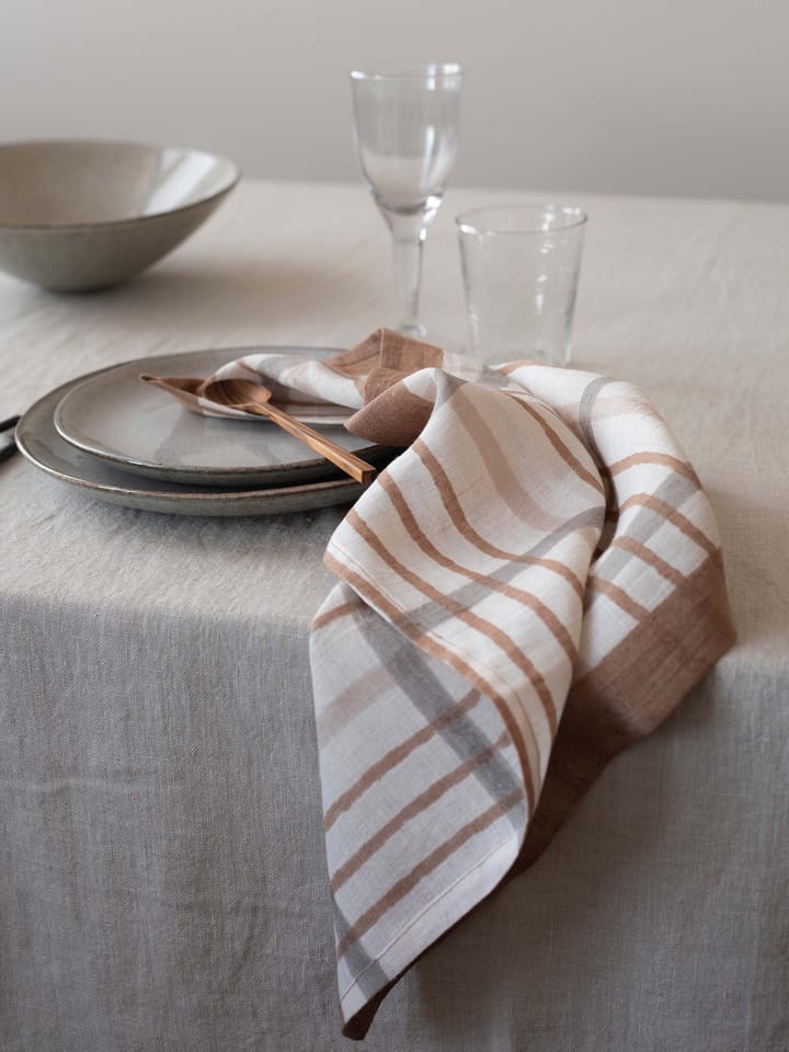 Ella serviett 50x50 cm, Hazelnut checkered Tell Me More