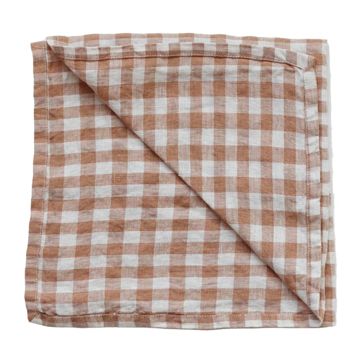 Gingham rutete linserviett 45x45 cm, Biscuit Tell Me More