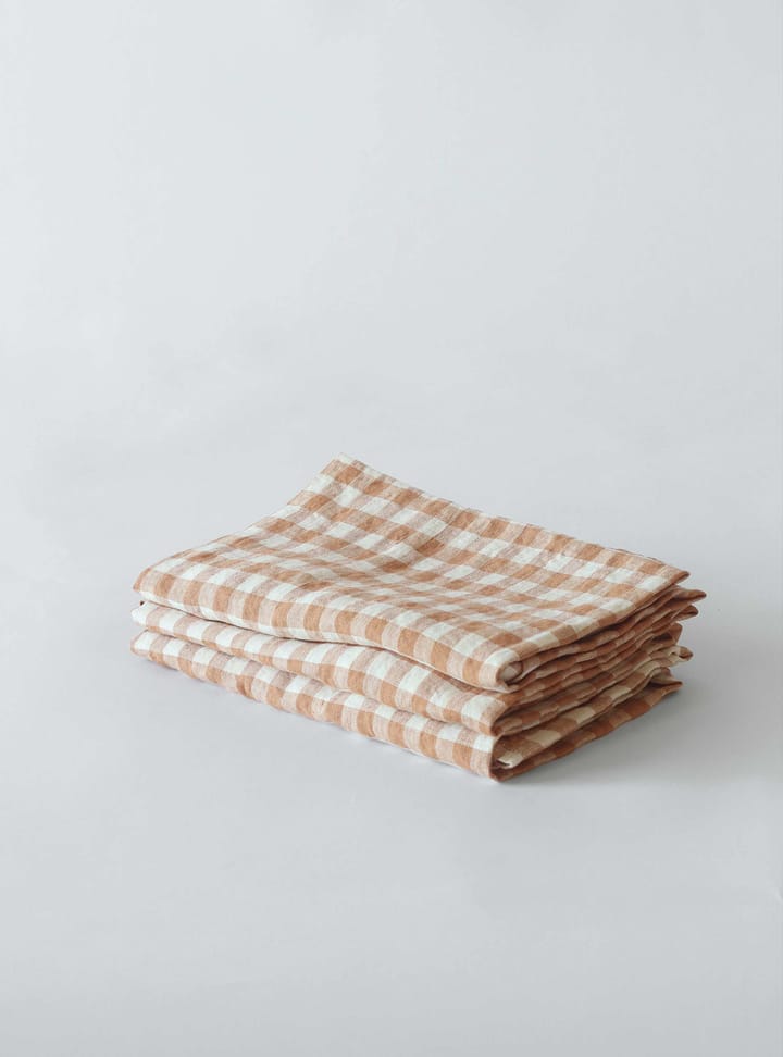 Gingham rutete linserviett 45x45 cm, Biscuit Tell Me More