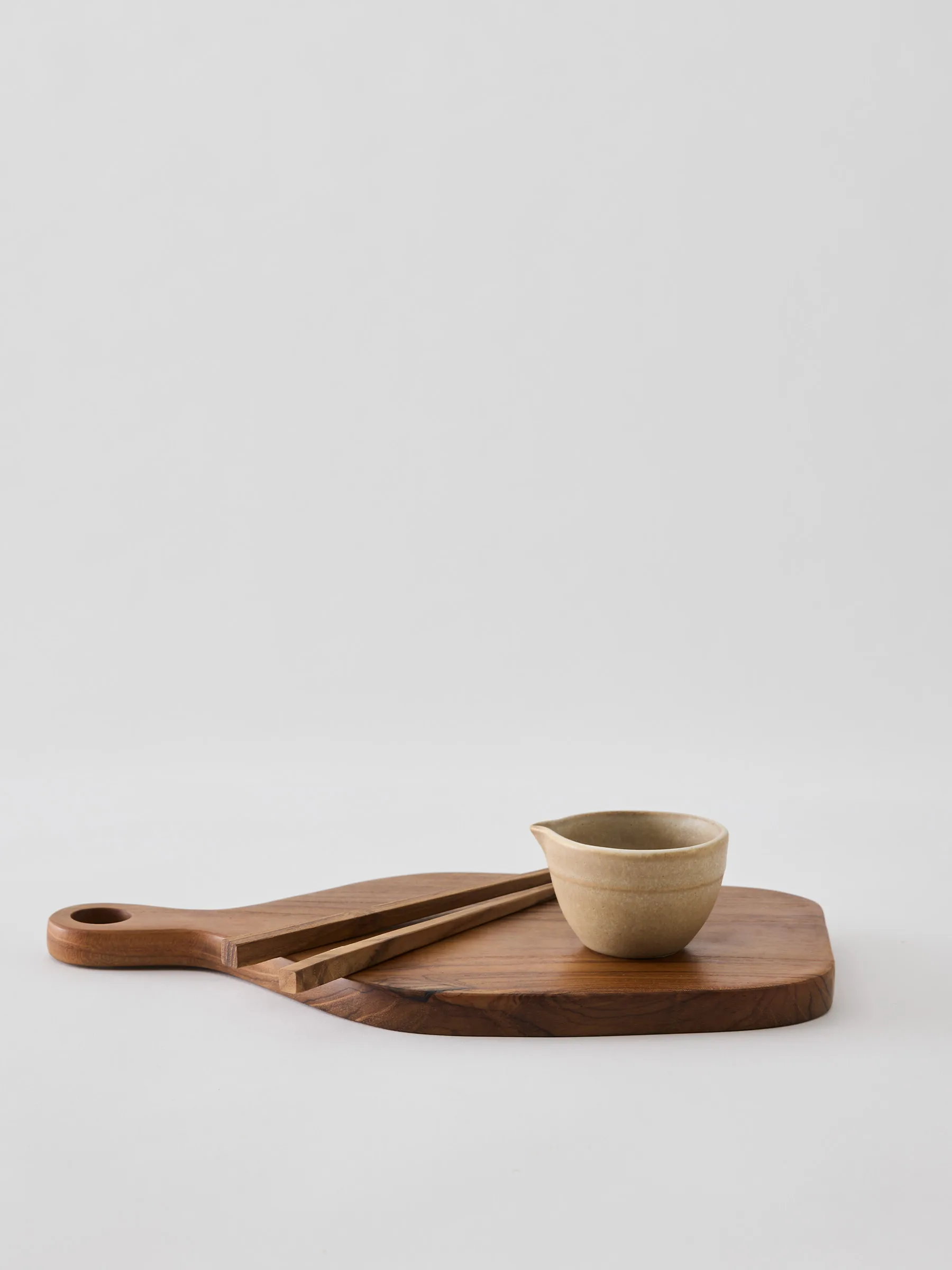 Teak serveringsbrett, 17,5x30 cm Tell Me More