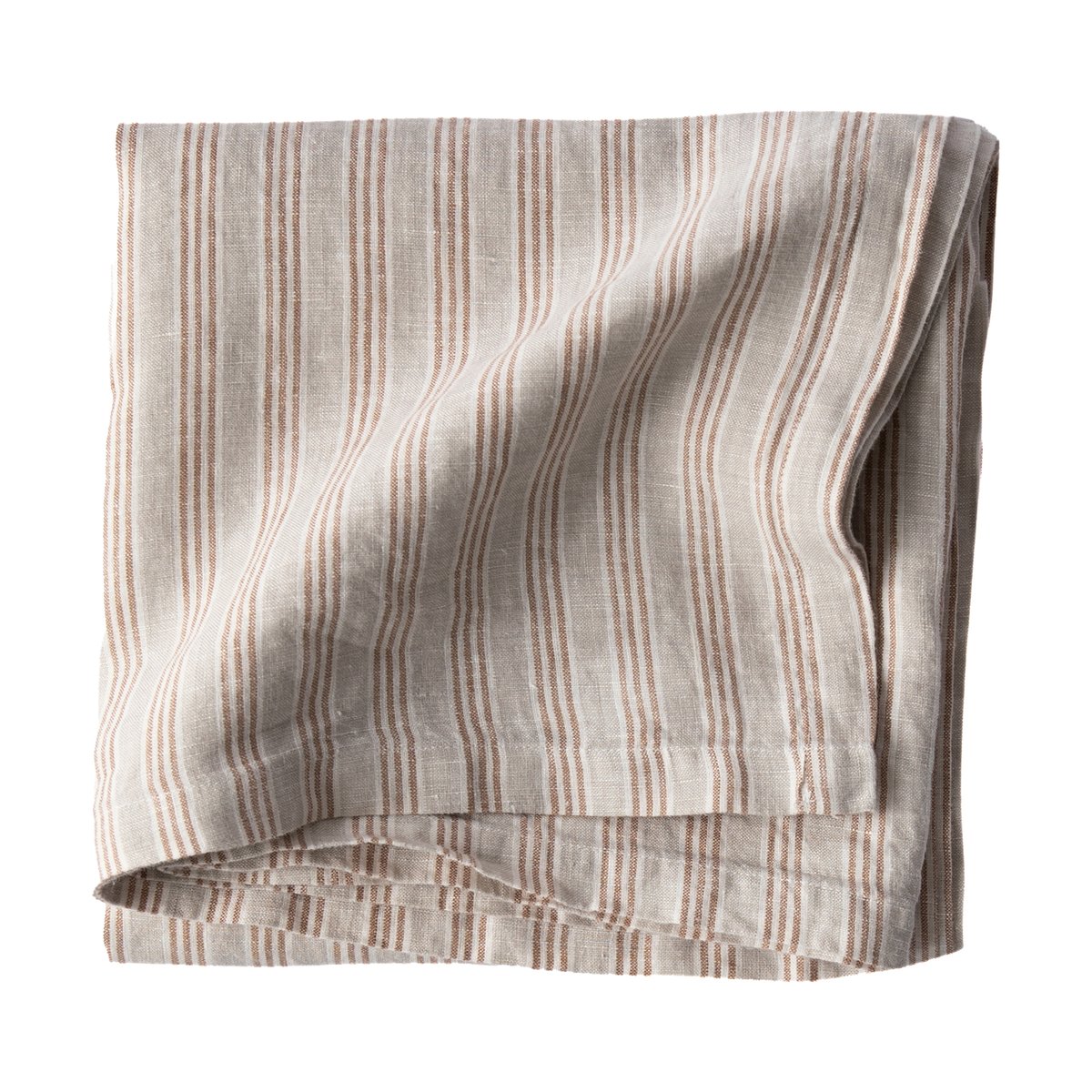 Bordduk i lin 145x145 cm, hazelnut stripe