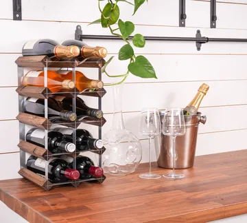 The Swedish Wine Rack Factory vinstativ montert - 12 flasker-mørk furu - The Swedish Wine Rack Factory