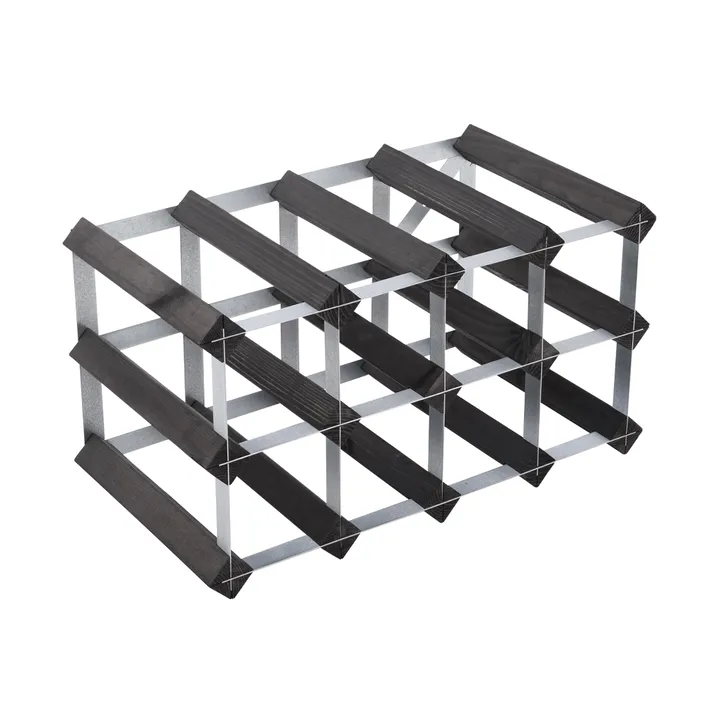 The Swedish Wine Rack Factory vinstativ montert - 12 flasker-svart furu - The Swedish Wine Rack Factory
