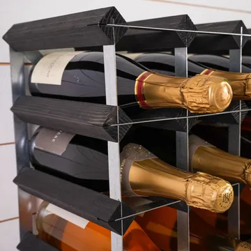 The Swedish Wine Rack Factory vinstativ montert - 12 flasker-svart furu - The Swedish Wine Rack Factory