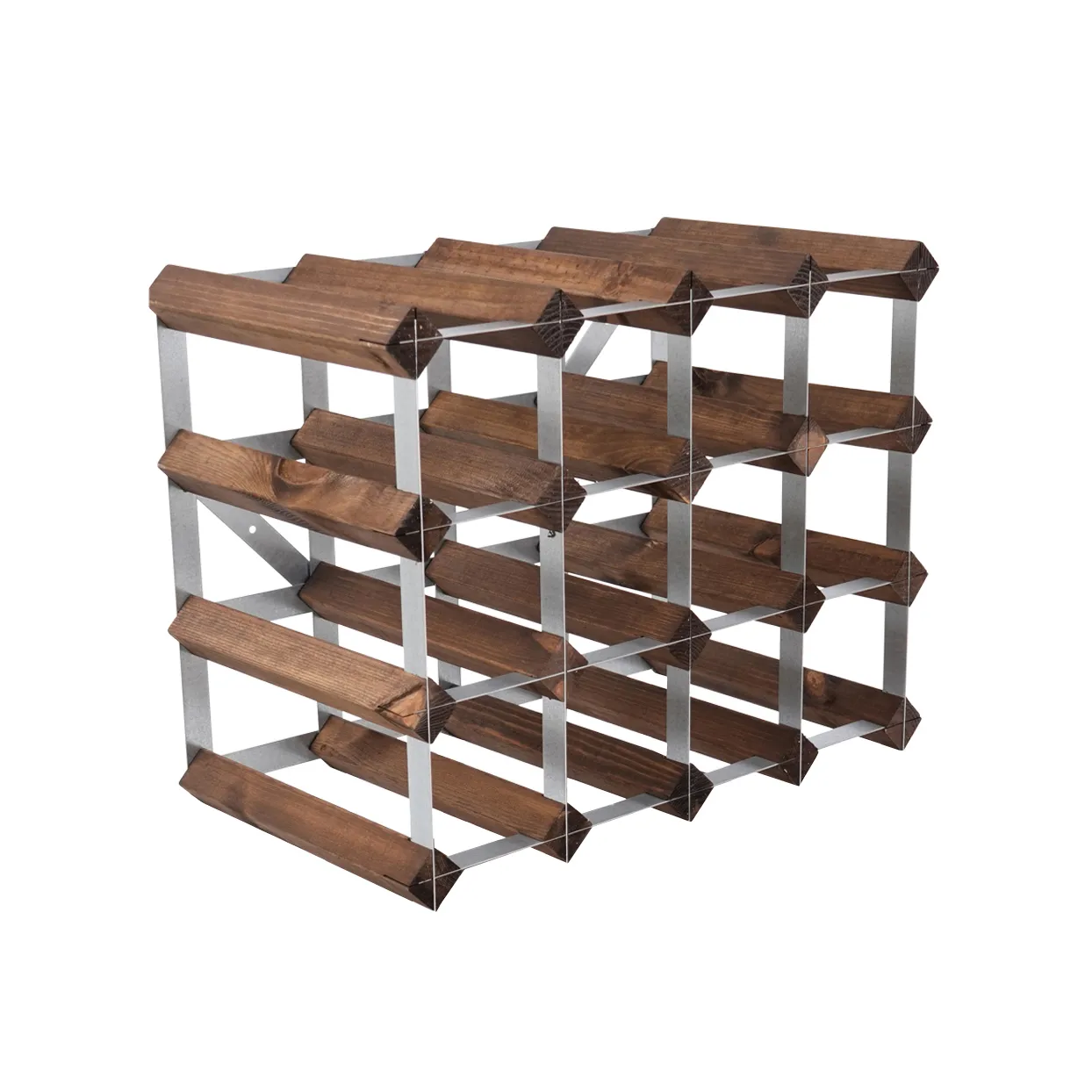 The Swedish Wine Rack Factory vinstativ montert, 16 flasker-mørk furu The Swedish Wine Rack Factory