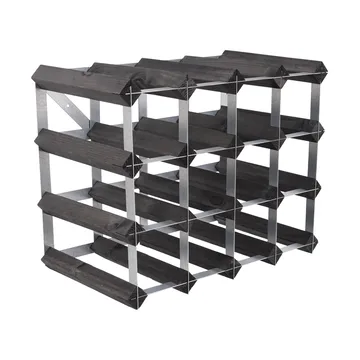 The Swedish Wine Rack Factory vinstativ montert - 16 flasker-svart furu - The Swedish Wine Rack Factory