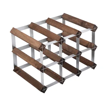 The Swedish Wine Rack Factory vinstativ montert - 9 flasker–mørk furu - The Swedish Wine Rack Factory