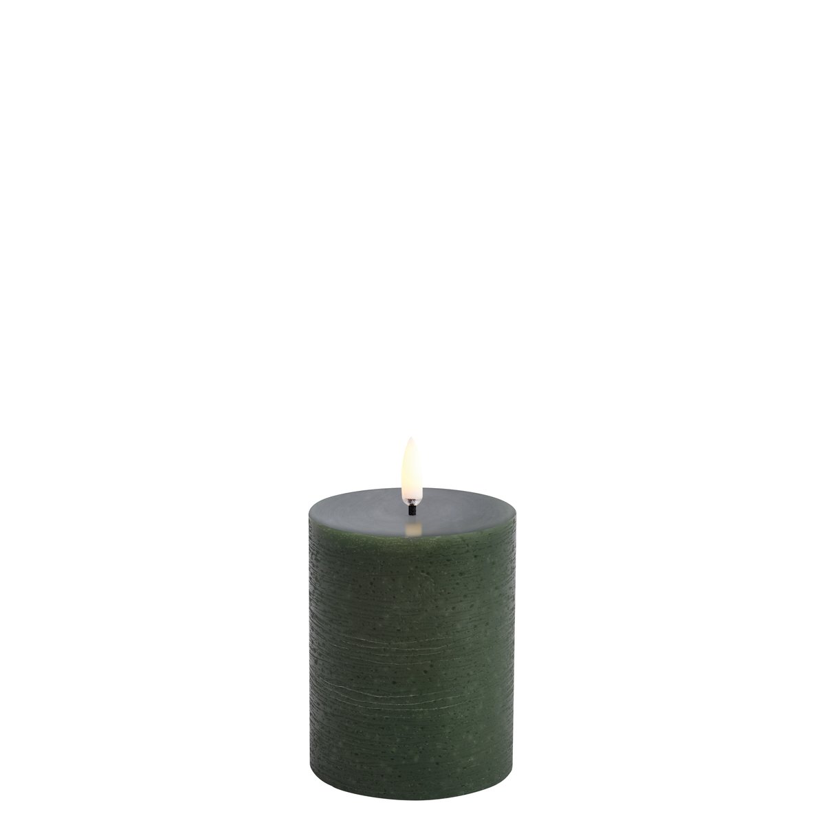 - LED pillar candle - Olive green, Rustic - 7,8x10 cm (UL-PI-DG-C78010)