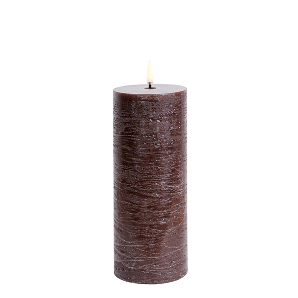 Uyuni - Søyle Stearinlys LED 7,8x20,3 cm Rustic Brown Lighting