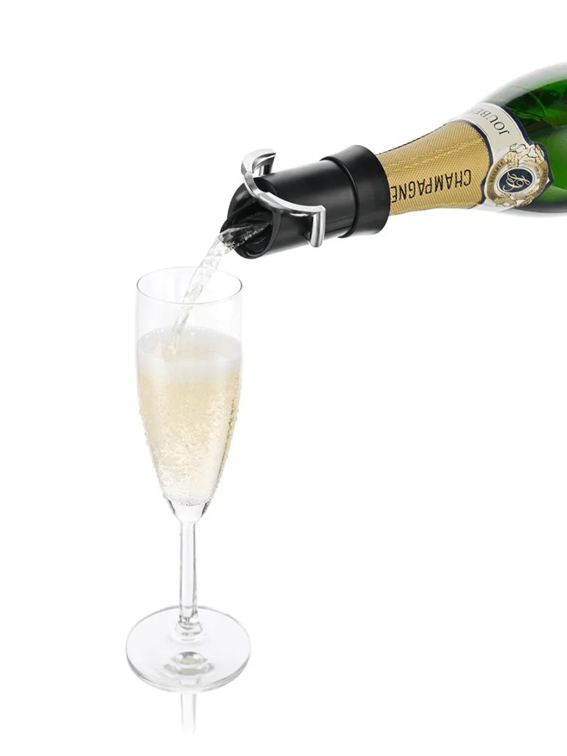 Vacuvin champagneforsegler og serverer, Svart Vacuvin