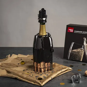 Vacuvin champagneforsegler og serverer - Svart - Vacuvin