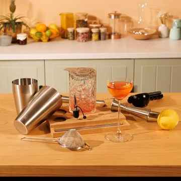 Vacuvin Mixologist Bar In a Box cocktailsett - Rustfritt stål, 14 deler - Vacuvin