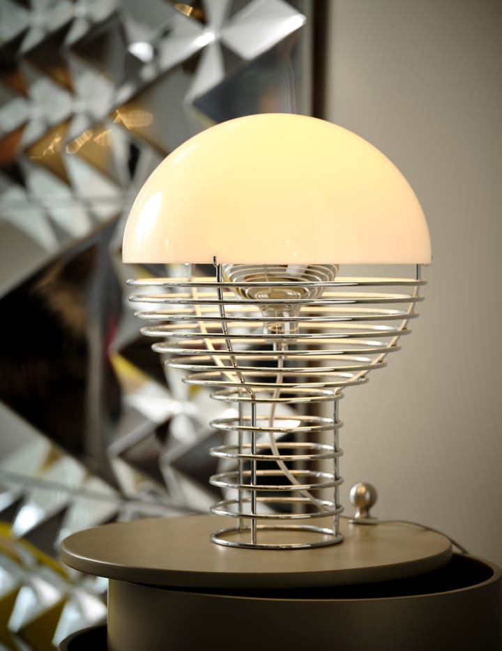 Wire bordlampe Ø 30 cm, Chrome-white Verpan
