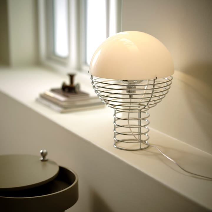 Wire bordlampe Ø 30 cm, Chrome-white Verpan