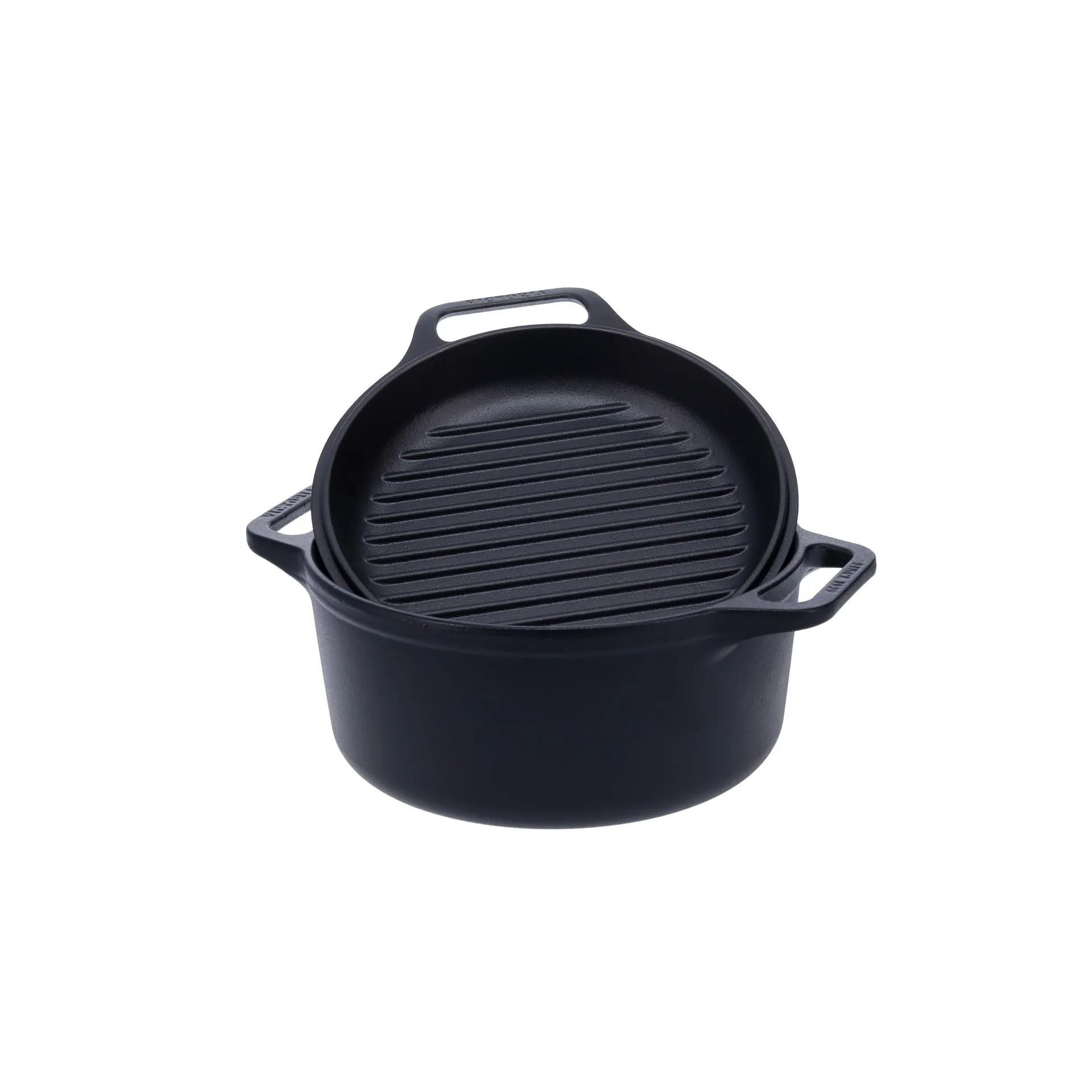Combo Cooker støpejernsgryte-stekepannesett 2 deler, Svart Victoria