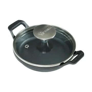 Mini rund gryte med glasslokk støpejern enameled - Ø14 cm - Victoria